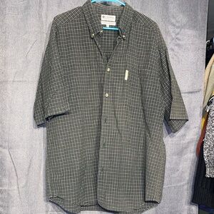 Columbia Men's Black and White Checkered Shirt